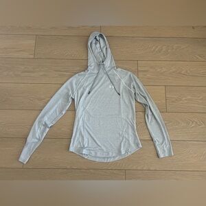 Under armour hoodie size small gray white wordmark